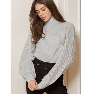 NWT LuLu's Cuddle Hour Mock Neck Balloon Sleeve Sweater Sz XL
